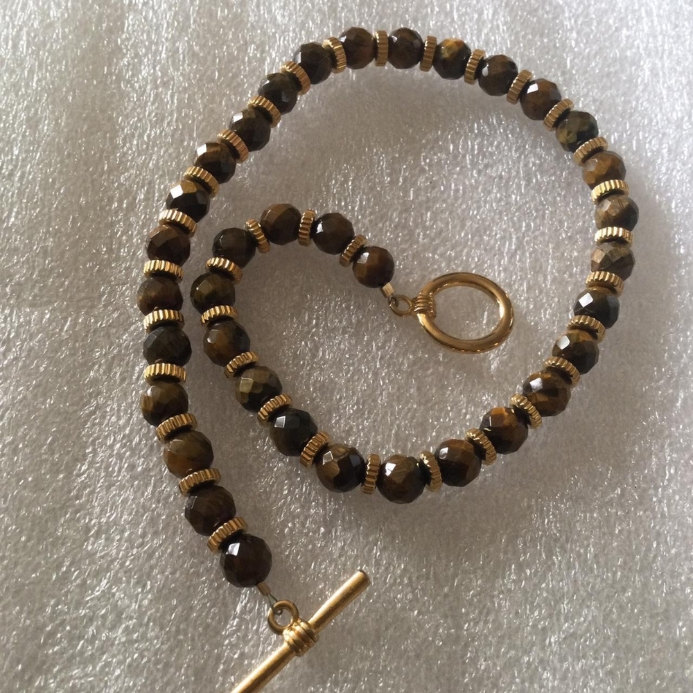 Faceted tiger eye necklace